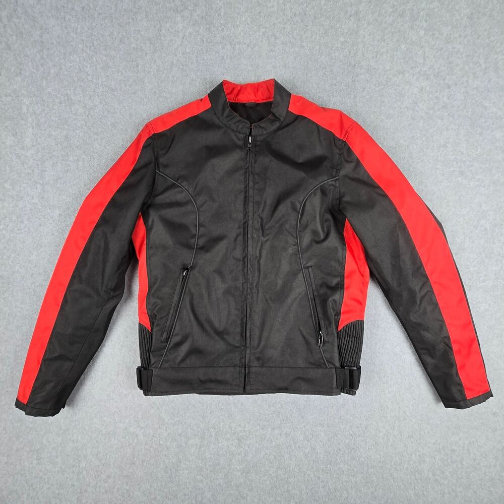 Revolution Gear by Unik Womens Medium Black Motorcycle Jacket Rose Embroidered